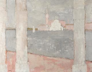 Bernard Cathelin - L\'ile de San Giorgio vue de la Dogona da Mar