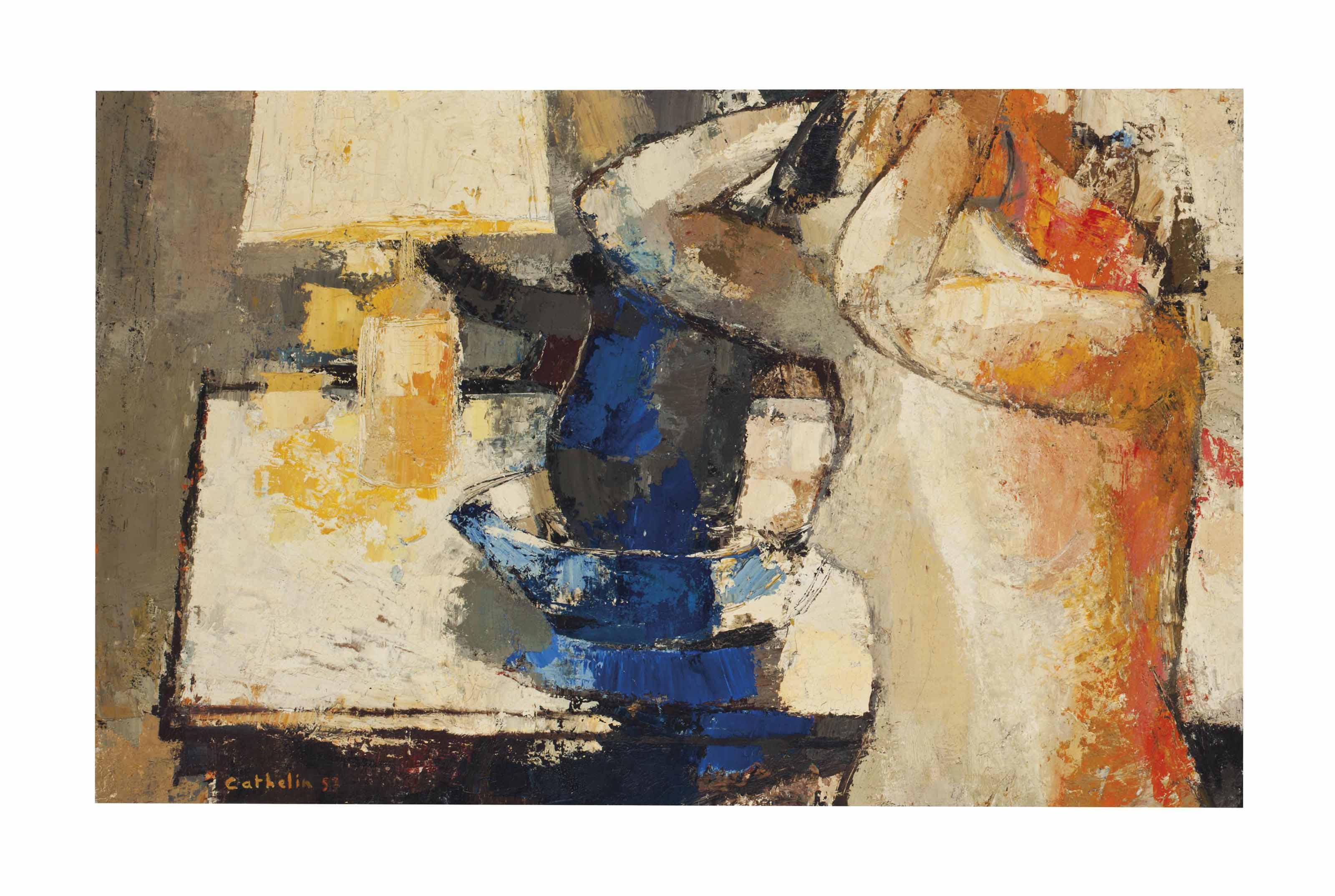 Bernard Cathelin - Nu à la toilette