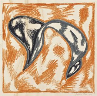 Bernard Cohen - Orange And Grey Composition