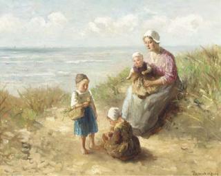 Bernard de Hoog - A young family in the dunes