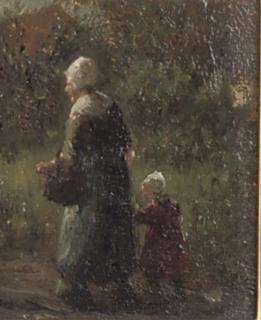 Bernard de Hoog - Mother and child on a lane
