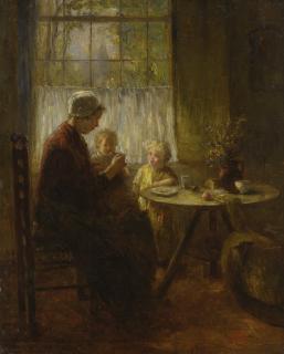 Bernard De Hoog - Mother Feeding Her Child