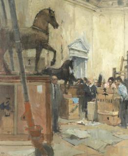 Bernard Dunstan R.A., R.W.A., N.E.A.C., H.P.S. - Dismantling of the San Marco Horses Exhibition, 1979