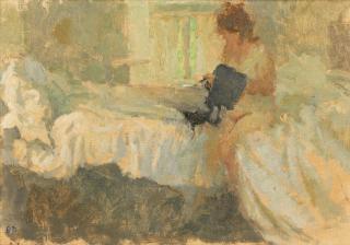 Bernard Dunstan R.A., R.W.A., N.E.A.C., H.P.S. - Dressing - The Black Vest