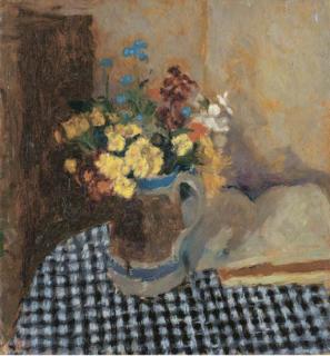 Bernard Dunstan, R.A. - Flowers in a brown mug