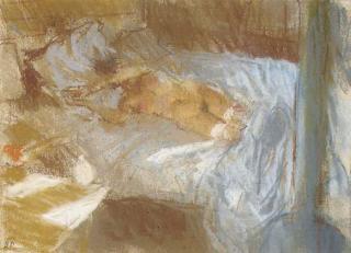 Bernard Dunstan, R.A. - Morning in the Cabin