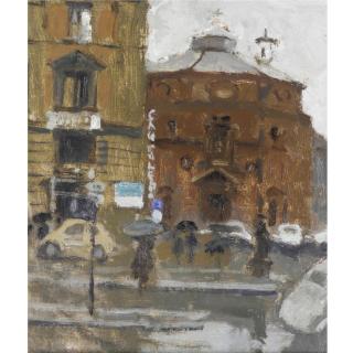 Bernard Dunstan - Rome, A Rainy Day