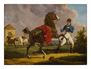 Bernard Édouard Swebach - Equerry With Horse Of Louis Xviii Outside The Royal Stables