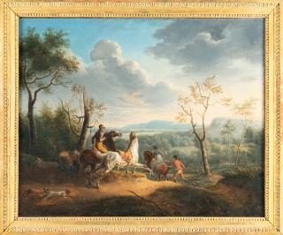 Bernard Edouard Swebach - Pendants: Aufbruch zur Jagd – Die Rast