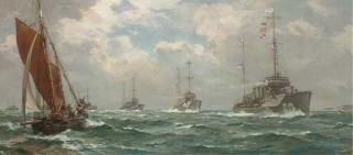 Bernard Finegan Gribble, R.B.A., R.S.M.A. - The Return of The Mayflower, 4Th May, 1917