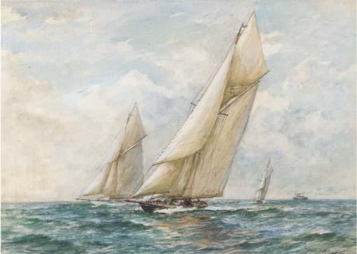 Bernard Finnegan Gribble - Britannia and her adversary neck and neck in the Channel