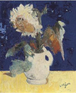 Bernard Lorjou - Bouquet Au Vase Blanc