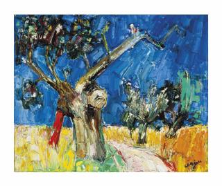 Bernard Lorjou - Paysage au Saint Denis-sur-Loire