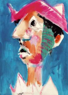 Bernard Lorjou - Tête d\'Arlequin