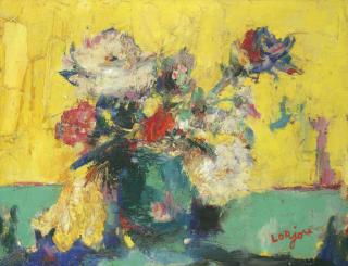 Bernard Lorjou - Vase de fleurs sur la table