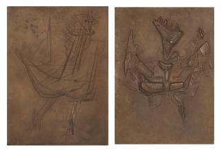 Bernard Meadows - Two Cock Reliefs