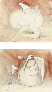 Bernard Meadows - Two Seated Pointing Figures