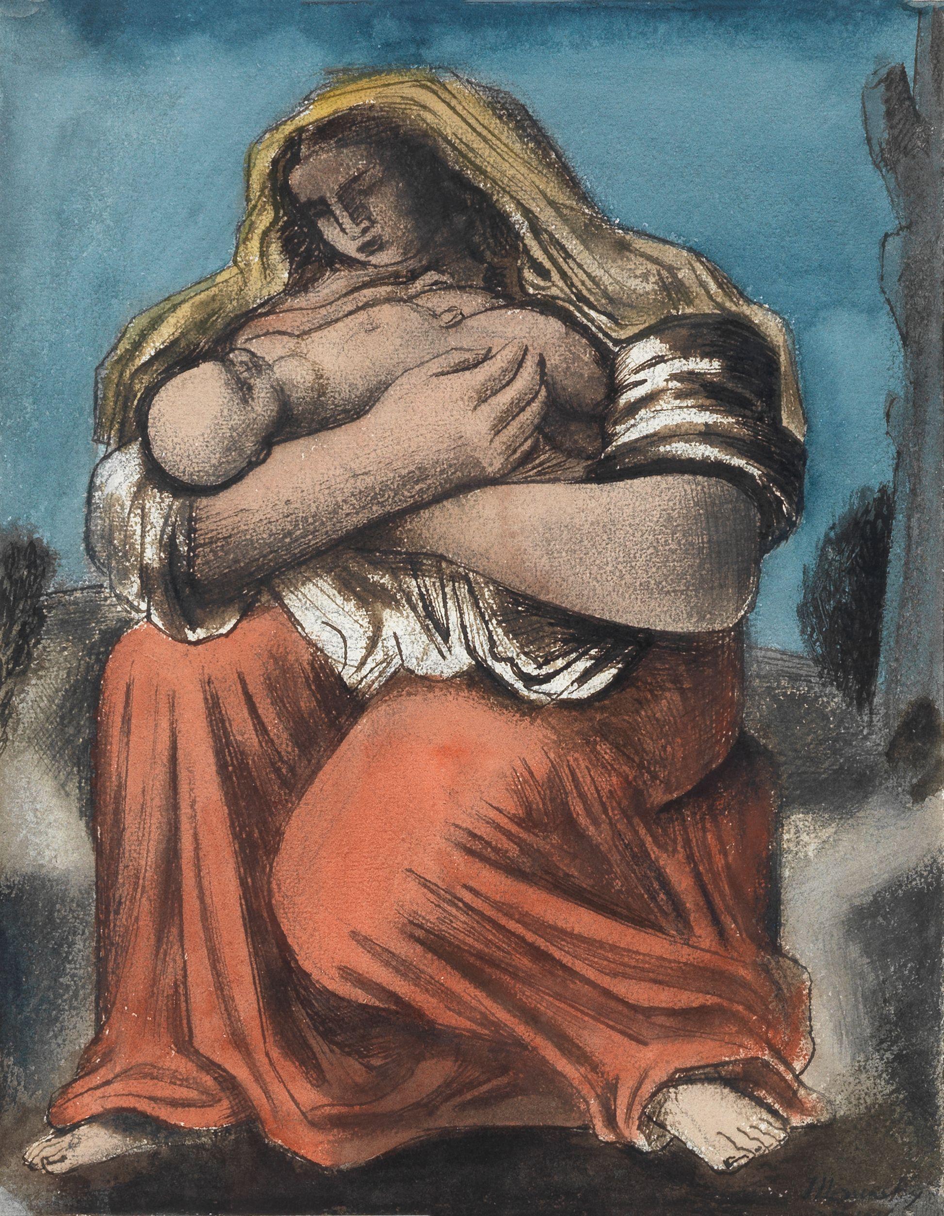 Bernard Meninsky - Mother and Child