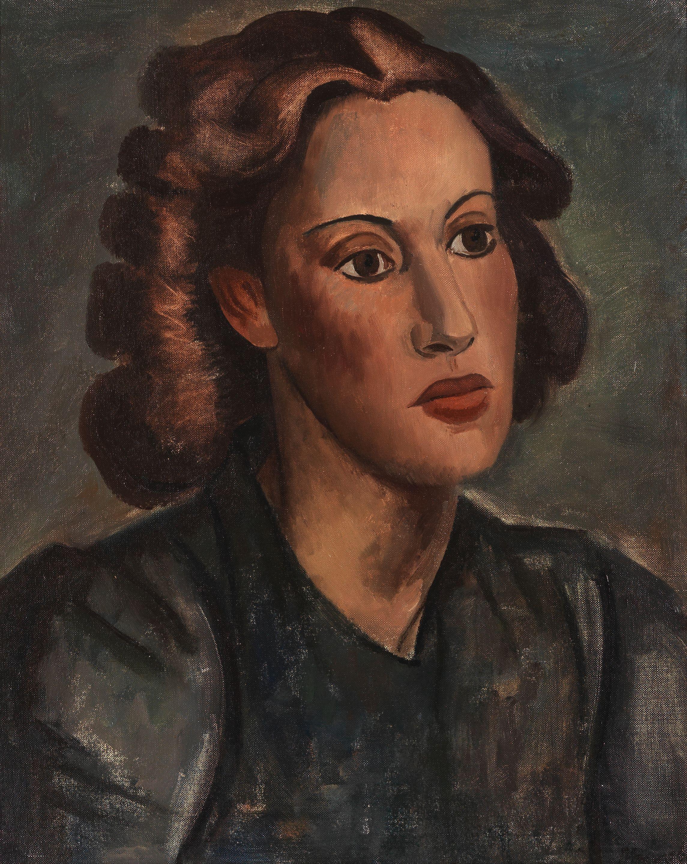 Bernard Meninsky - Portrait In Green