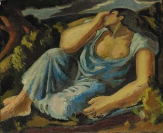 Bernard Meninsky - Reclining Woman