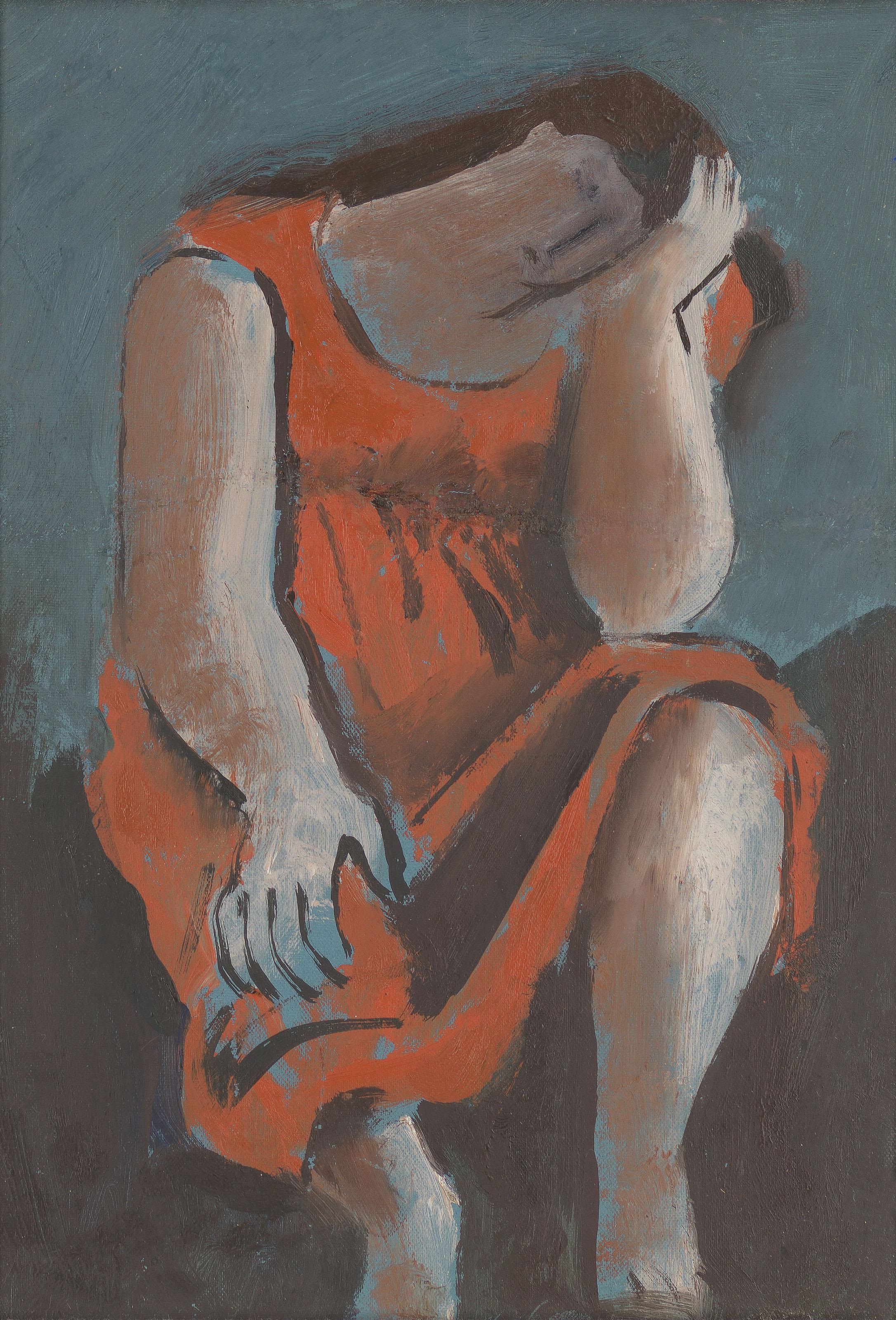 Bernard Meninsky - Seated Woman, Head on Hand