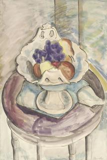 Bernard Meninsky - Still life with apples, pears and grapes