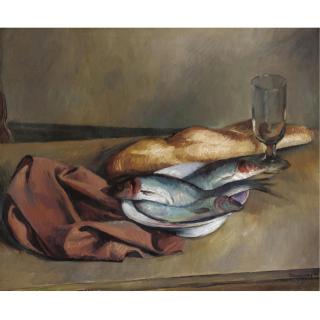 Bernard Meninsky - Still Life With Mackerel