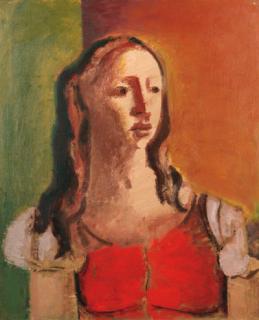 Bernard Meninsky - Woman in Red Waistcoat
