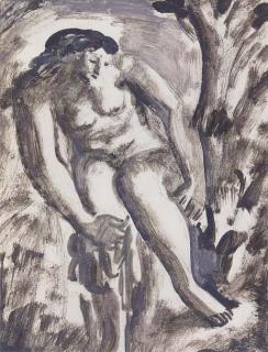 Bernard Meninsky - Woman Washing