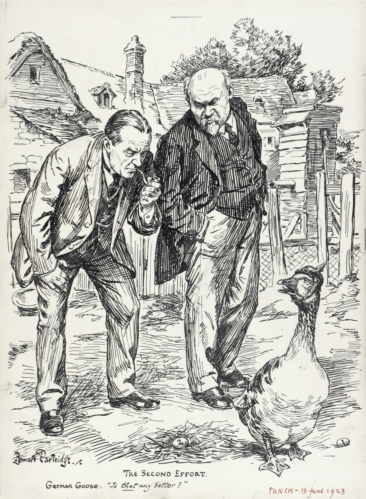 Bernard Partridge - ‘The Second Effort’ (‘German Goose: “Is That Any Better?”’)