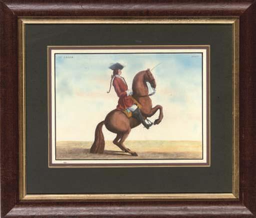 Bernard Picart - Series of dressage scenes: Le Brillant; Le Galant; Il Peso d\'Oro; and Le Leger