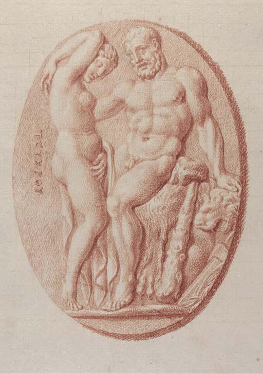Bernard Picart - Three Roman cameos: Hercules and a nymph; Ceres; and Theseus with the slain Minotaur