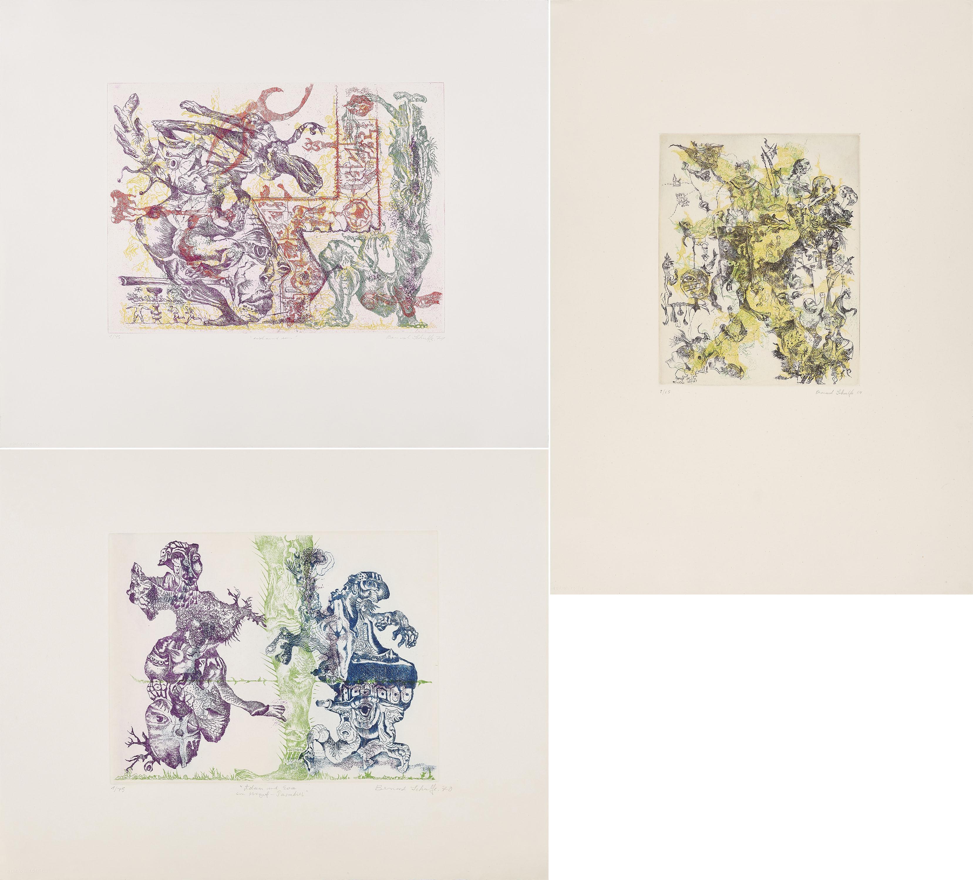 Bernard Schultze - Konvolut von 3 Radierungen.