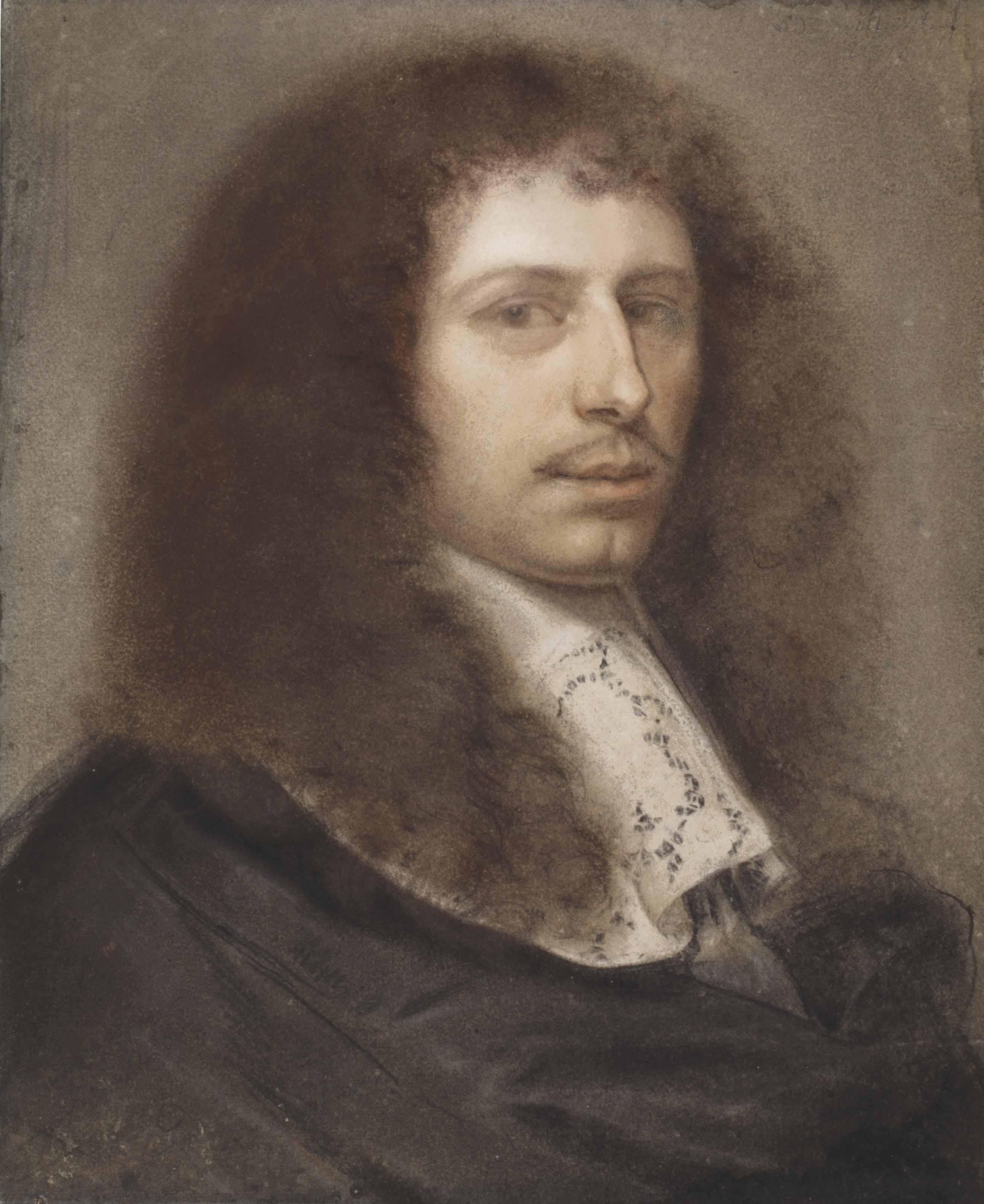 Bernard Vaillant - Portrait Of A Young Man, Bust-Length, Turned To The Right, In A Black Doublet And White Lace Collar
