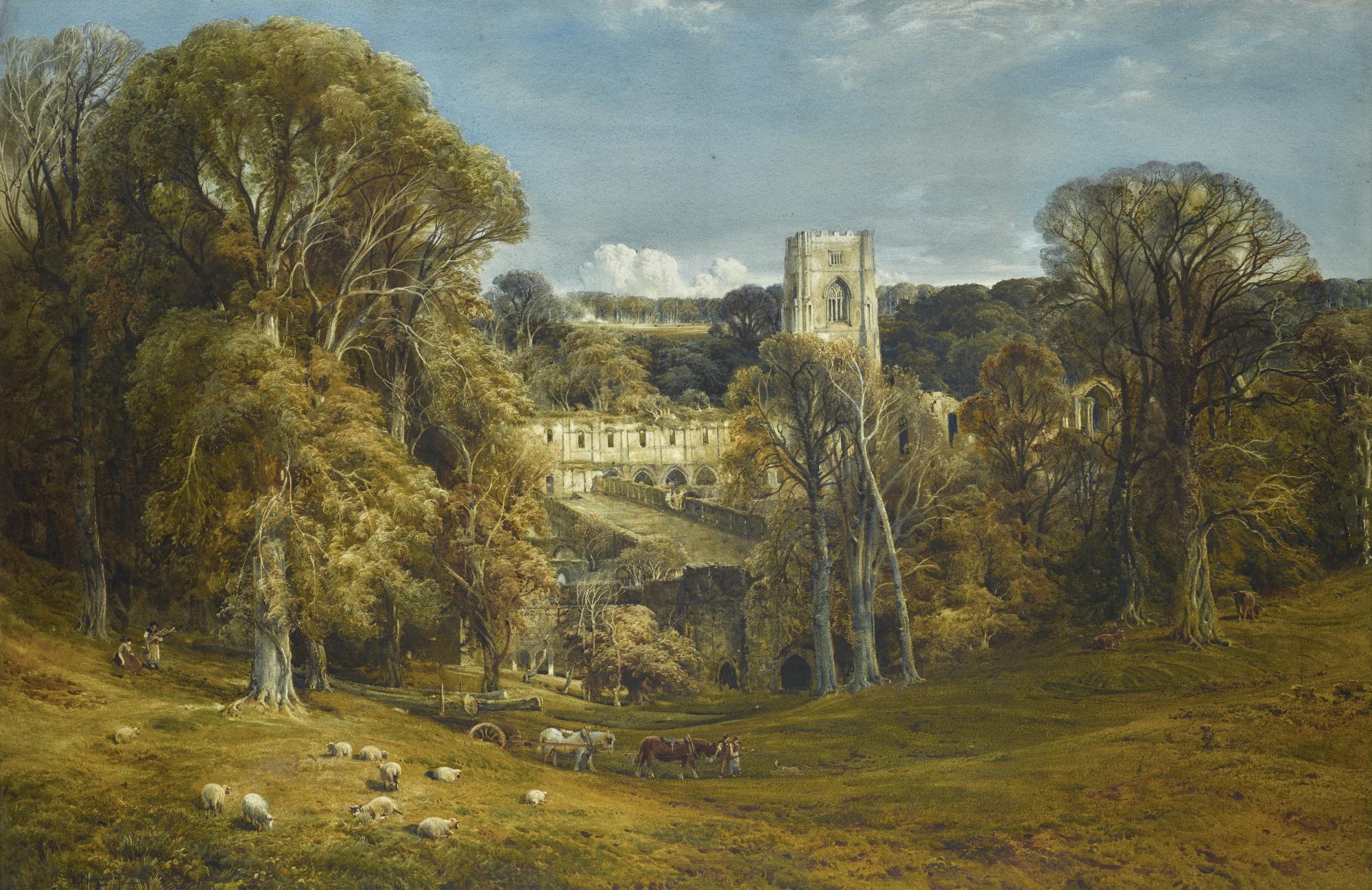 Bernard Walter Evans, R.I. - Fountains Abbey, Yorkshire