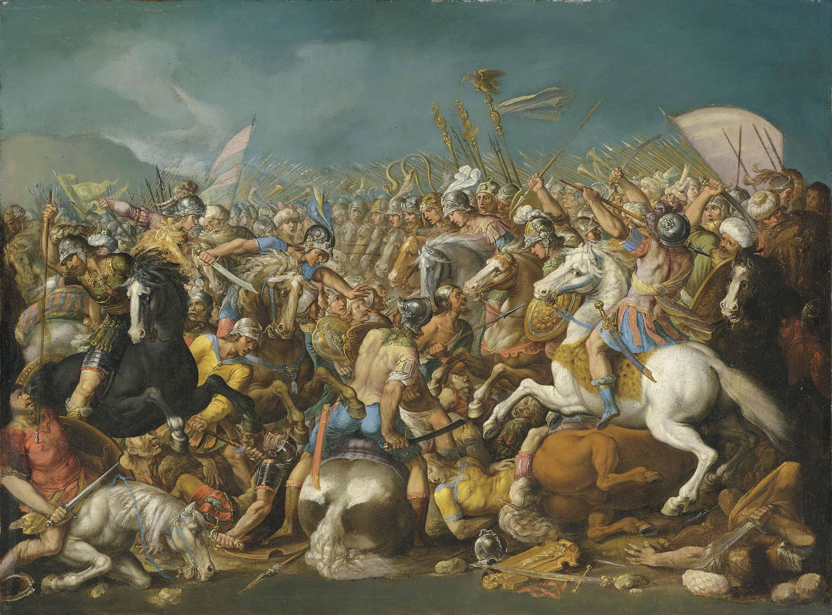 Bernardino Cesari - A Classical Battle, Probably Depicting The Defeat Of Hannibal By Scipio Africanus Major (Circa 235-183 B.C.)
