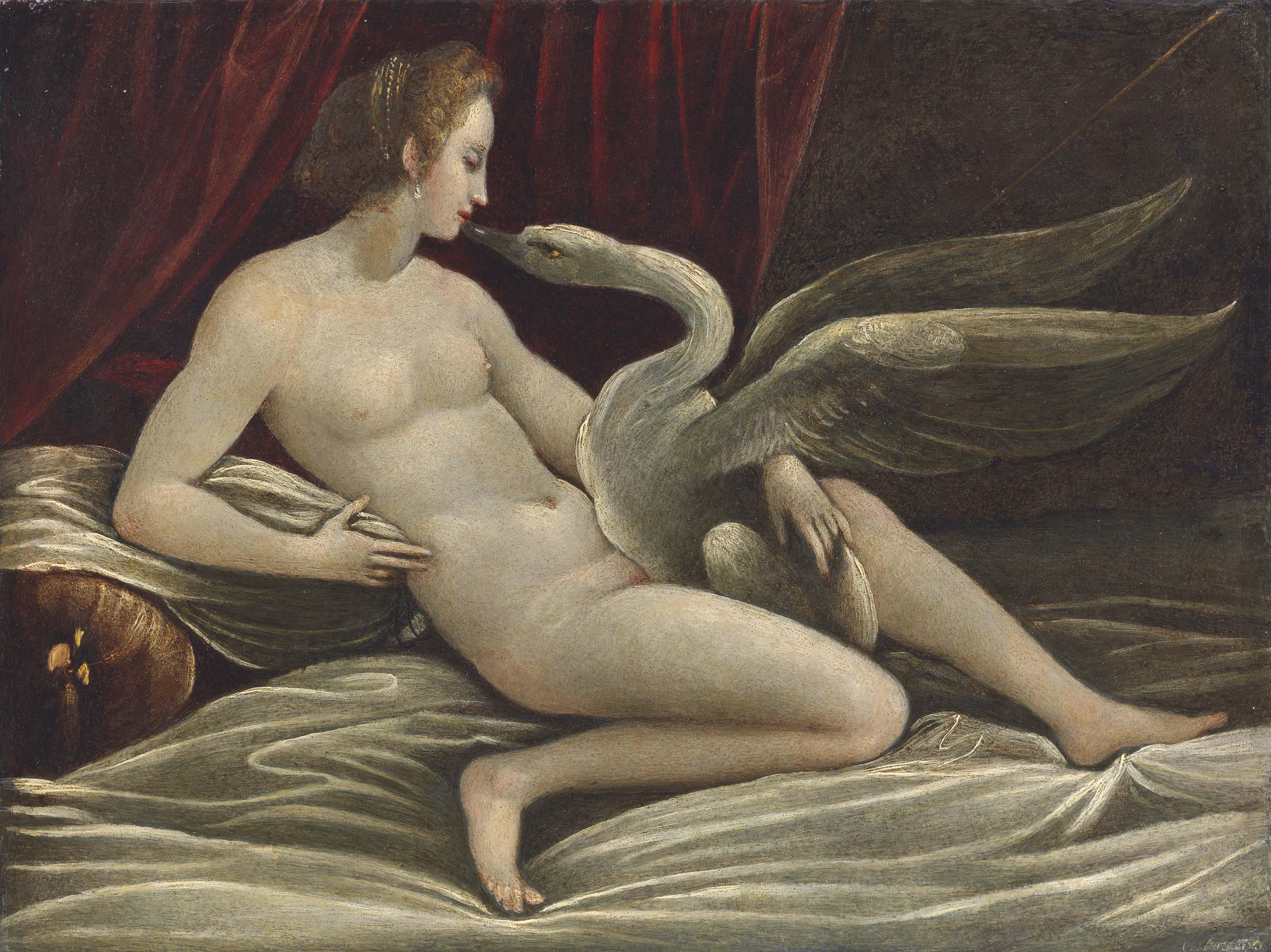 Bernardino Cesari - Leda and the Swan