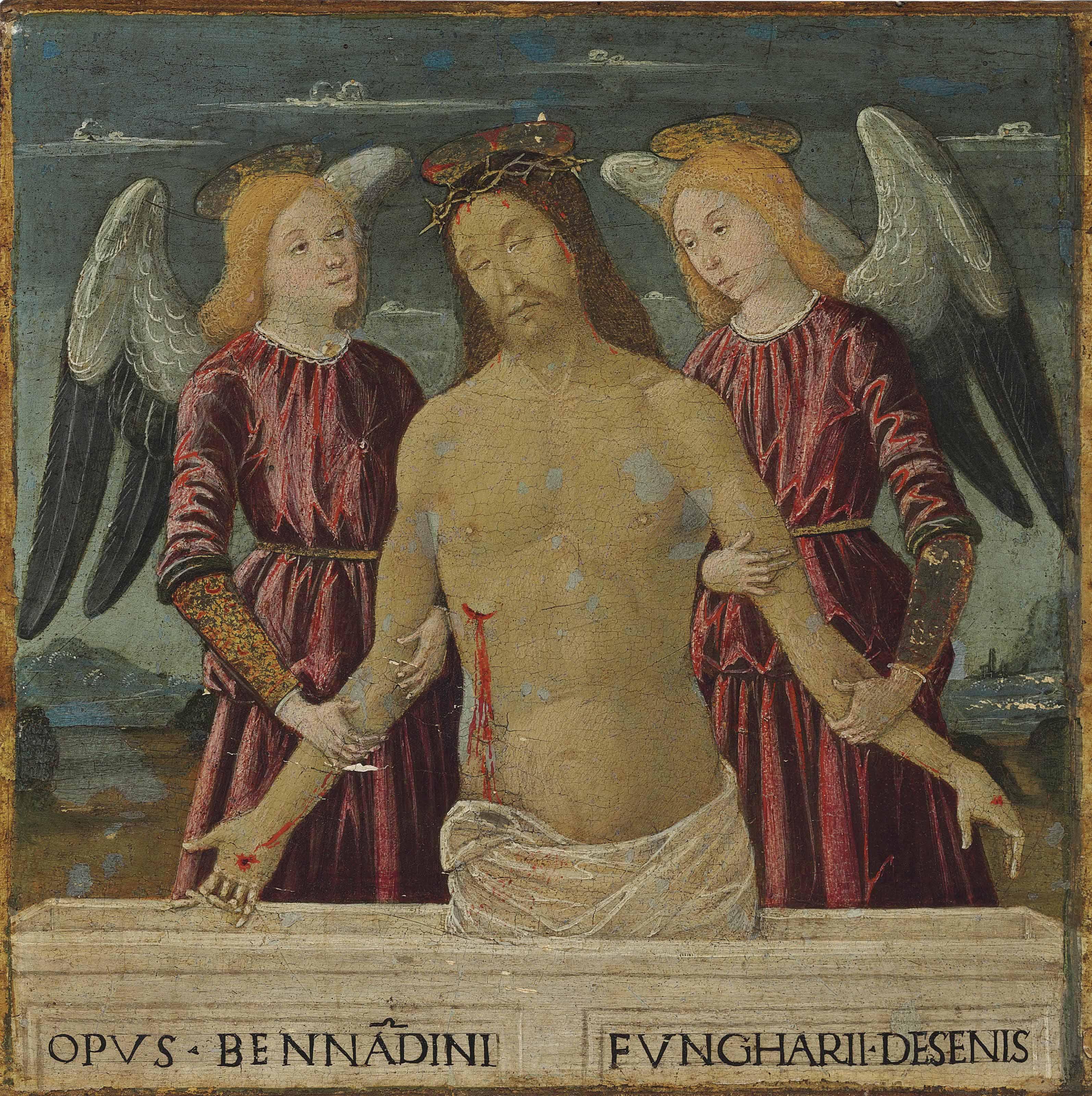 Bernardino Fungai - Christ Supported By Two Angels
