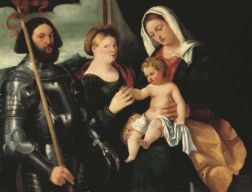 Bernardino Licinio - The Madonna and Child with Saints Catherine of Alexandria and George