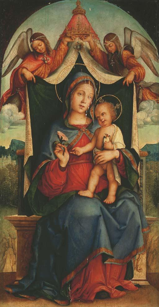 Bernardino Zaganelli - Vierge à l\'Enfant avec deux anges