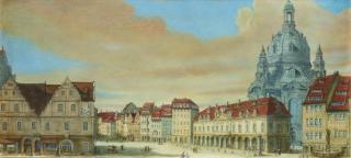 Bernardo Bellotto - Dresden. Alte Ansicht am Neumarkt mit der Frauenkirche.