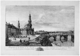 Bernardo Bellotto - Perspective de la Facade de la Roiale Eglise Catolique, avec une