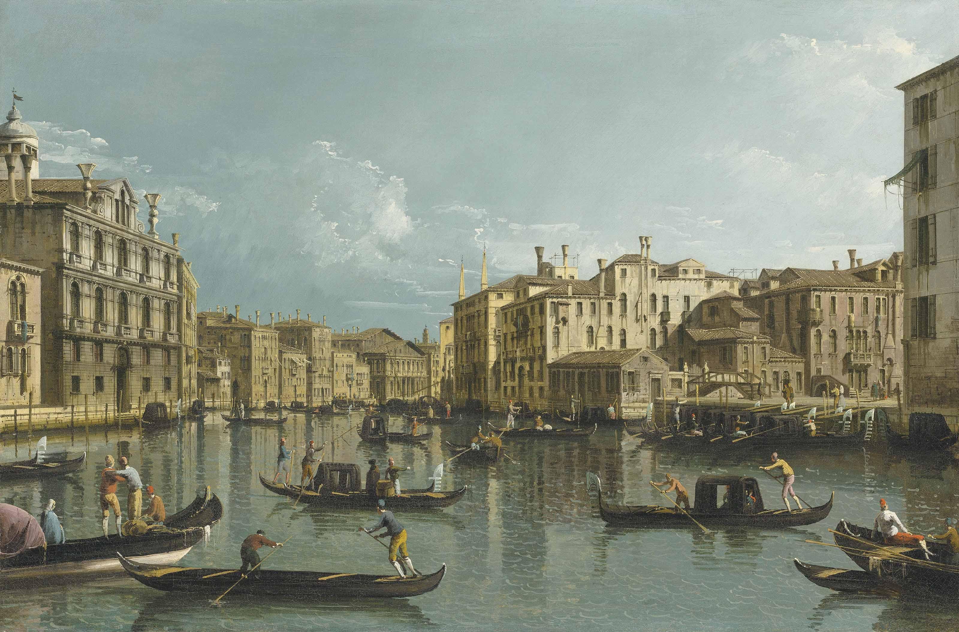 Bernardo Bellotto - The Grand Canal, Venice, looking North from the Palazzo Contarini dagli Scrigni to the Palazzo Rezzonico