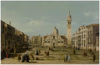 Bernardo Bellotto - Venice, A View Of The Campo And Church Of Santa Maria Formosa