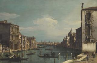 Bernardo Bellotto - Venice, A View Of The Grand Canal Looking East From The Campo Di San Vio, To The Left The Palazzo Correr