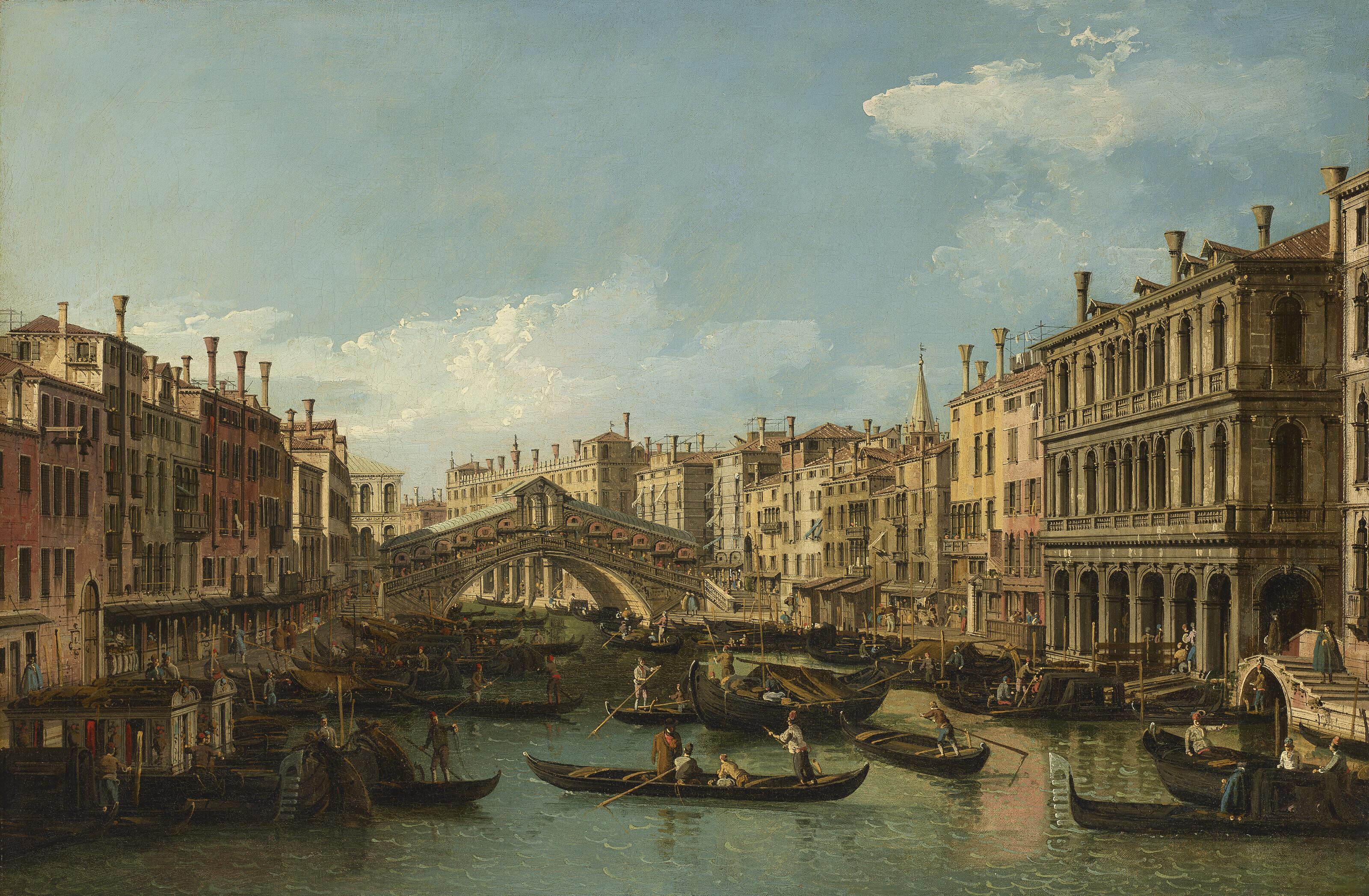 Bernardo Bellotto - Venice, The Grand Canal With The Rialto Bridge Seen From The South