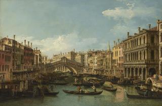 Bernardo Bellotto - Venice, The Grand Canal With The Rialto Bridge Seen From The South