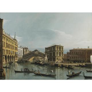 Bernardo Bellotto - Venice; View Of The Grand Canal With The Rialto Bridge, Seen From The North,  The Fondaco Dei Tedeschi At Left, The Palazzo Dei Camerlenghi And The Fabbriche Vecchie Di Rialto At Right