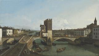 Bernardo Bellotto - View of Verona with the Ponte delle Navi