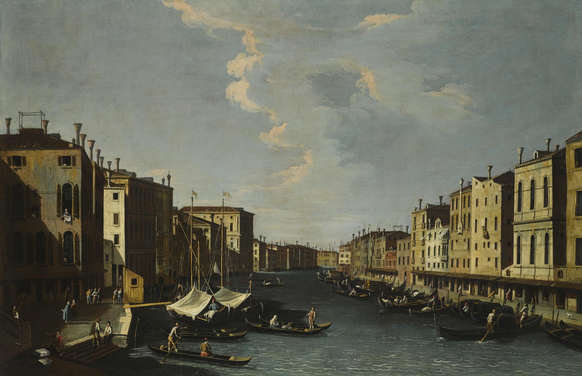 Bernardo Canal - The Grand Canal: Looking South-West From The Rialto Bridge To The Palazzo Foscari